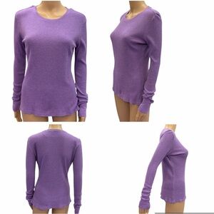 GAP Purple Waffle Knit Thermal Long Sleeve Top Womens Small